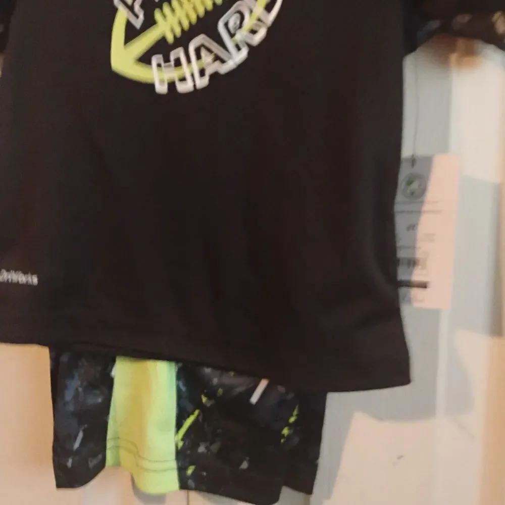 Athletic Works Kids Matching Set - Black and Neon Green